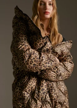 Outlet Abrigo acolchado forro contraste Animal Print|Abrigos Y Cazadoras