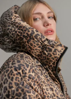 Outlet Abrigo acolchado forro contraste Animal Print|Abrigos Y Cazadoras