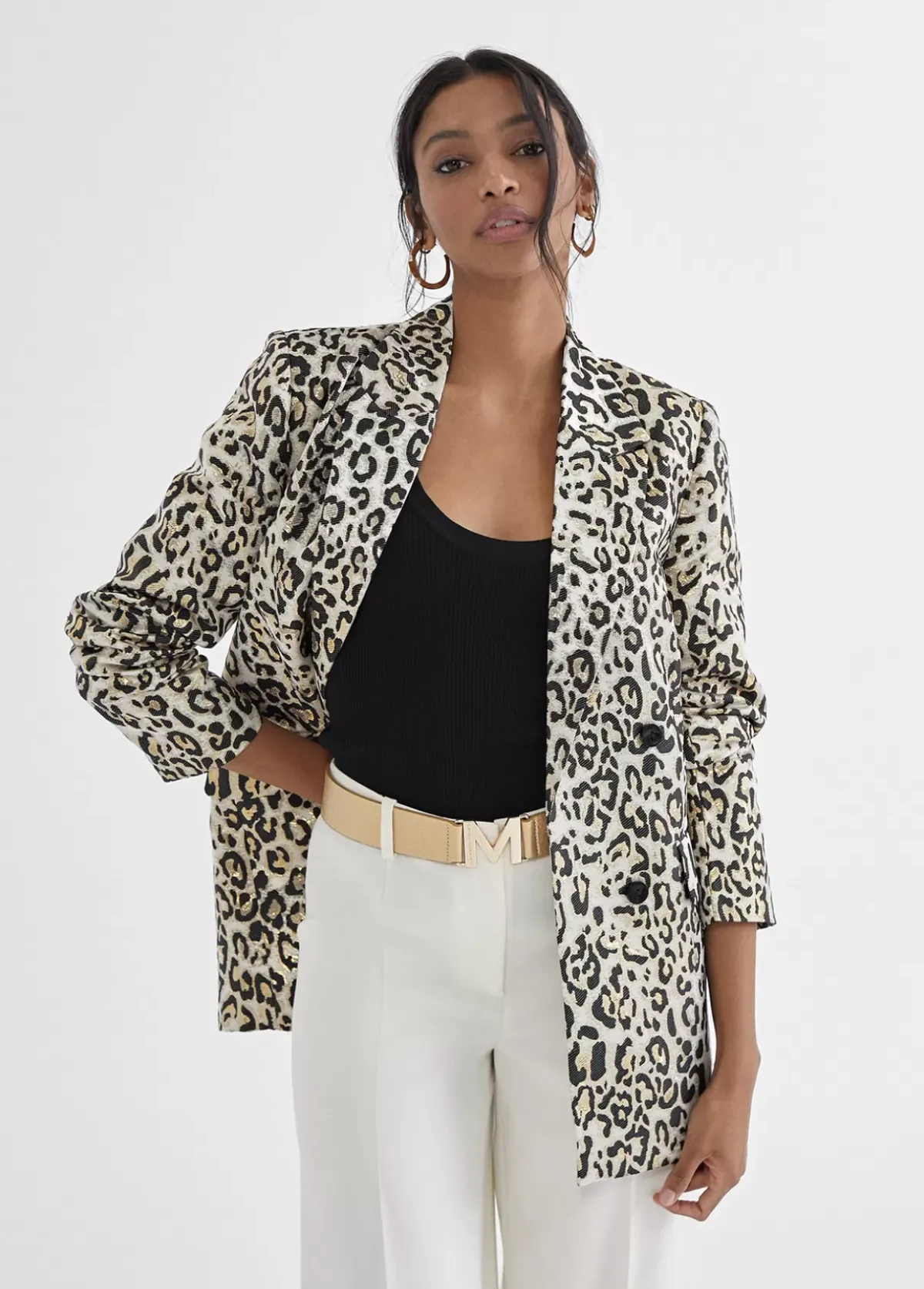 Clearance Americana dorada animal print Americanas Y Blazers