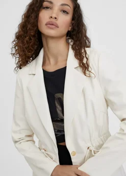 Americana fruncido en efecto piel Chaquetas Y Gabardinas|Americanas Y Blazers