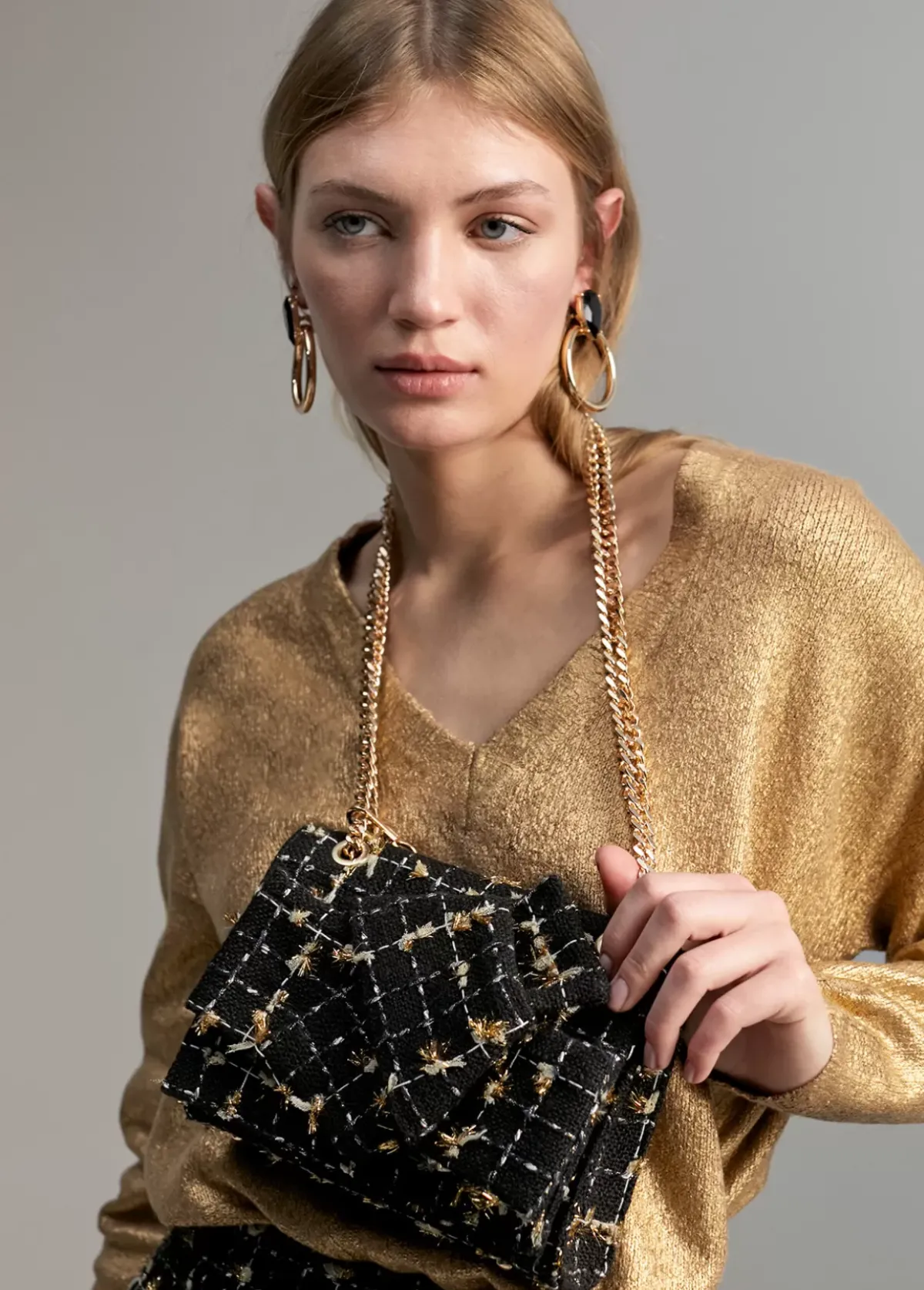 Hot Bandolera tweed Bandoleras|Bolsos Pequeños