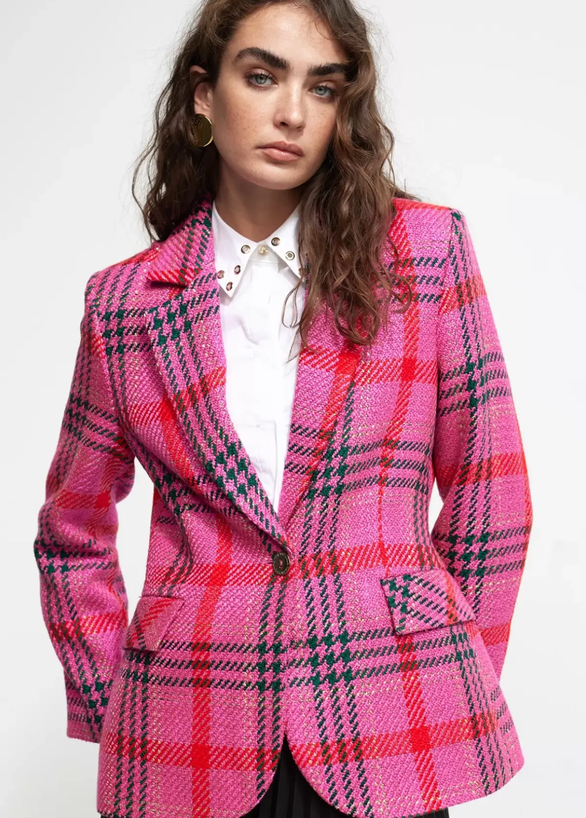 Blazer cuadros tweed Americanas Y Blazers