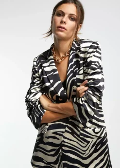 New Blazer estampada cebra Animal Print|Americanas Y Blazers