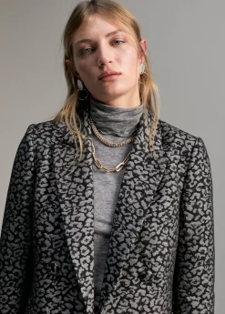 Clearance Blazer jacquard animal print Animal Print|Americanas Y Blazers
