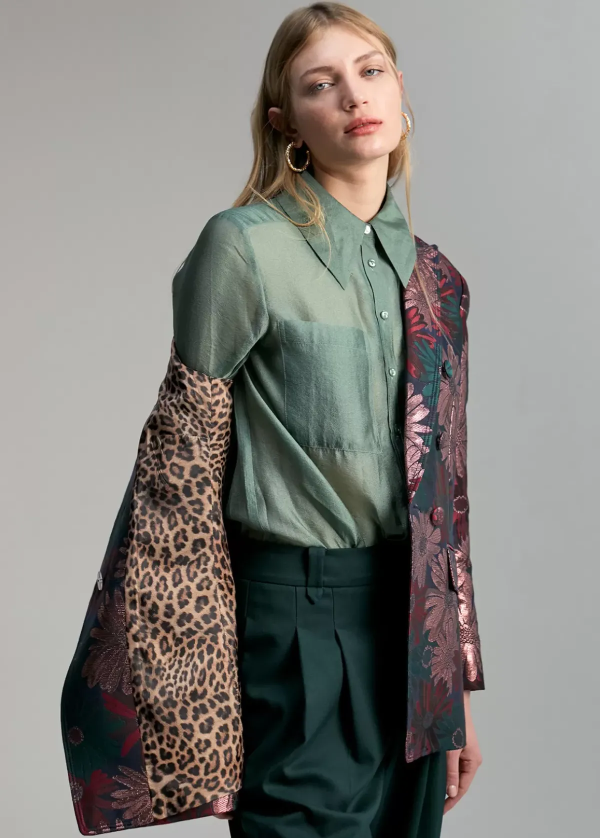 Blazer jacquard floral Americanas Y Blazers