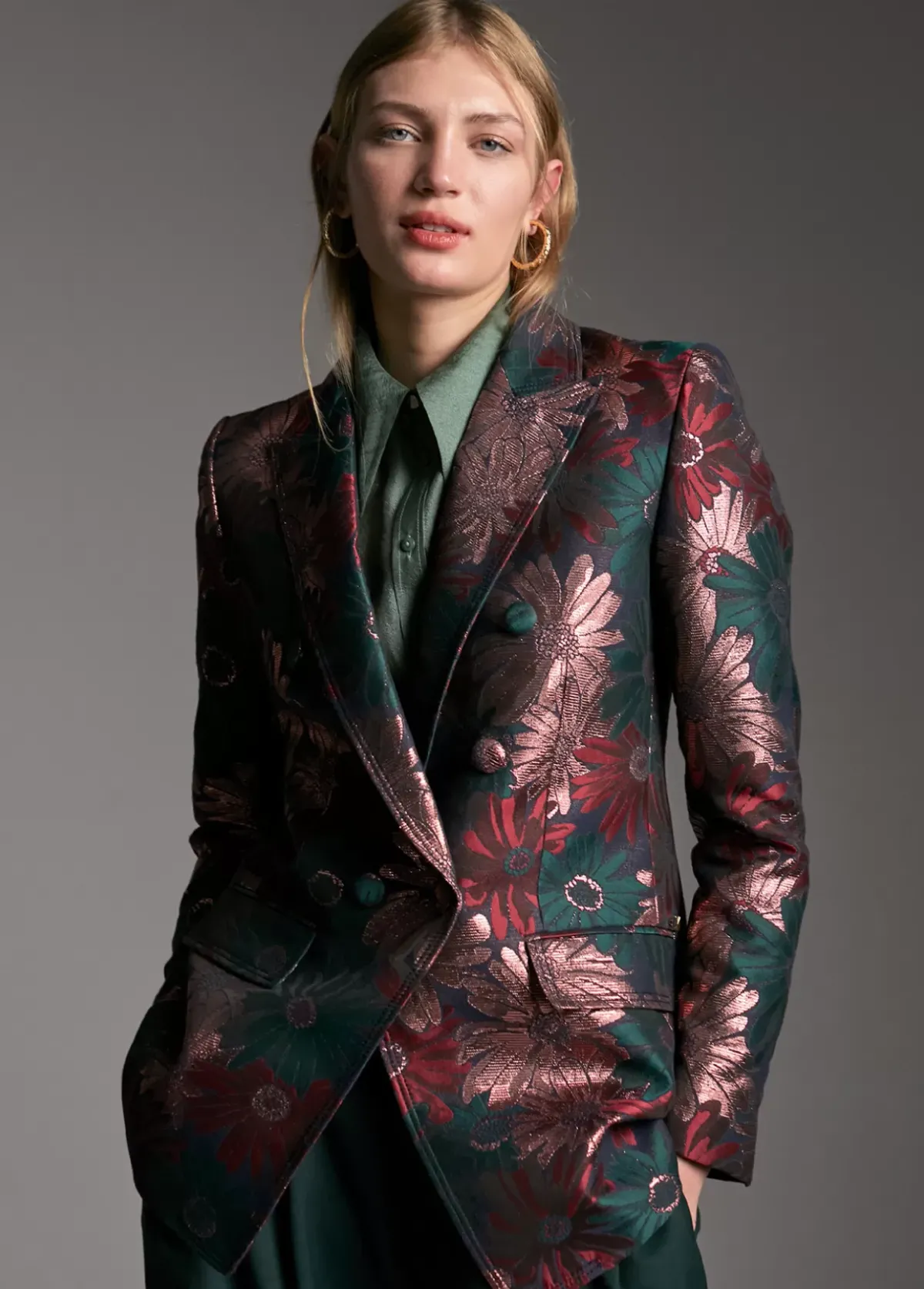 Blazer jacquard floral Americanas Y Blazers