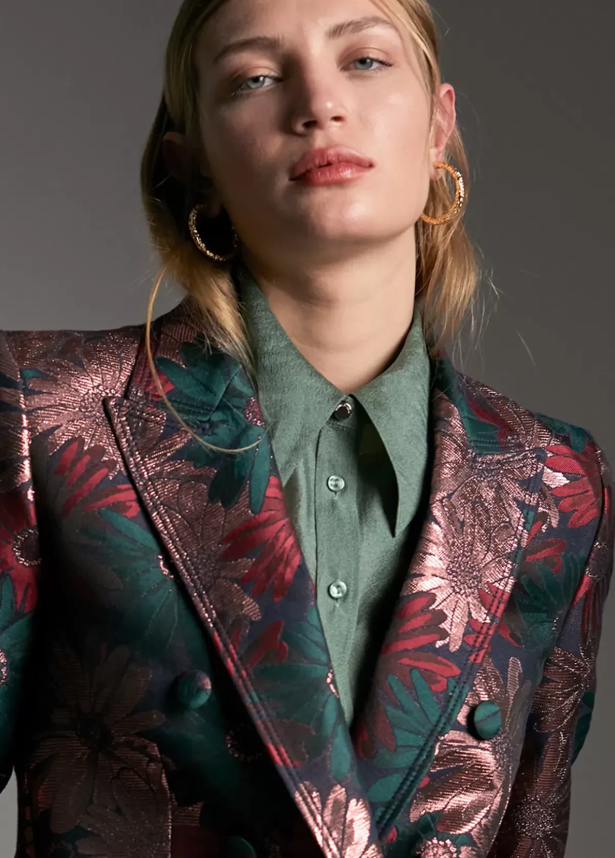 Blazer jacquard floral Americanas Y Blazers