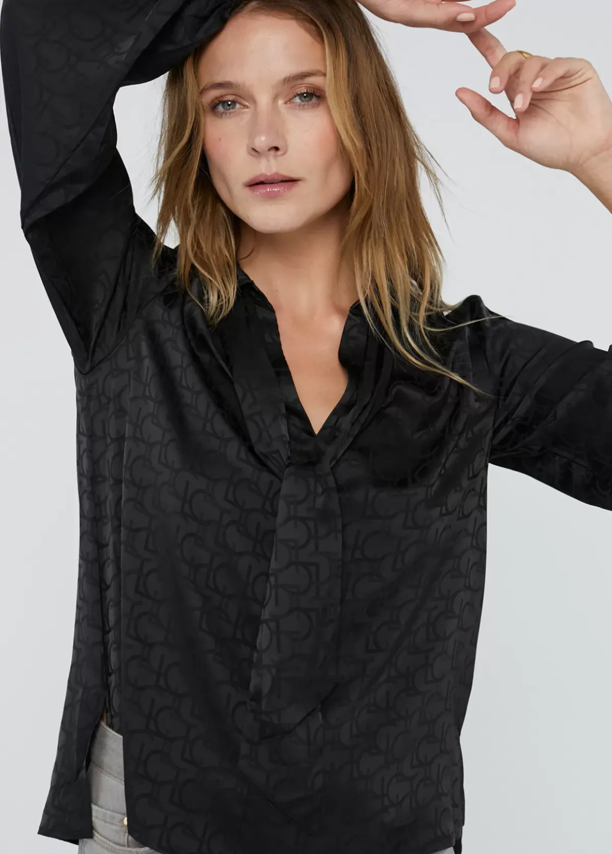 Online Blusa con lazo Camisas Y Blusas