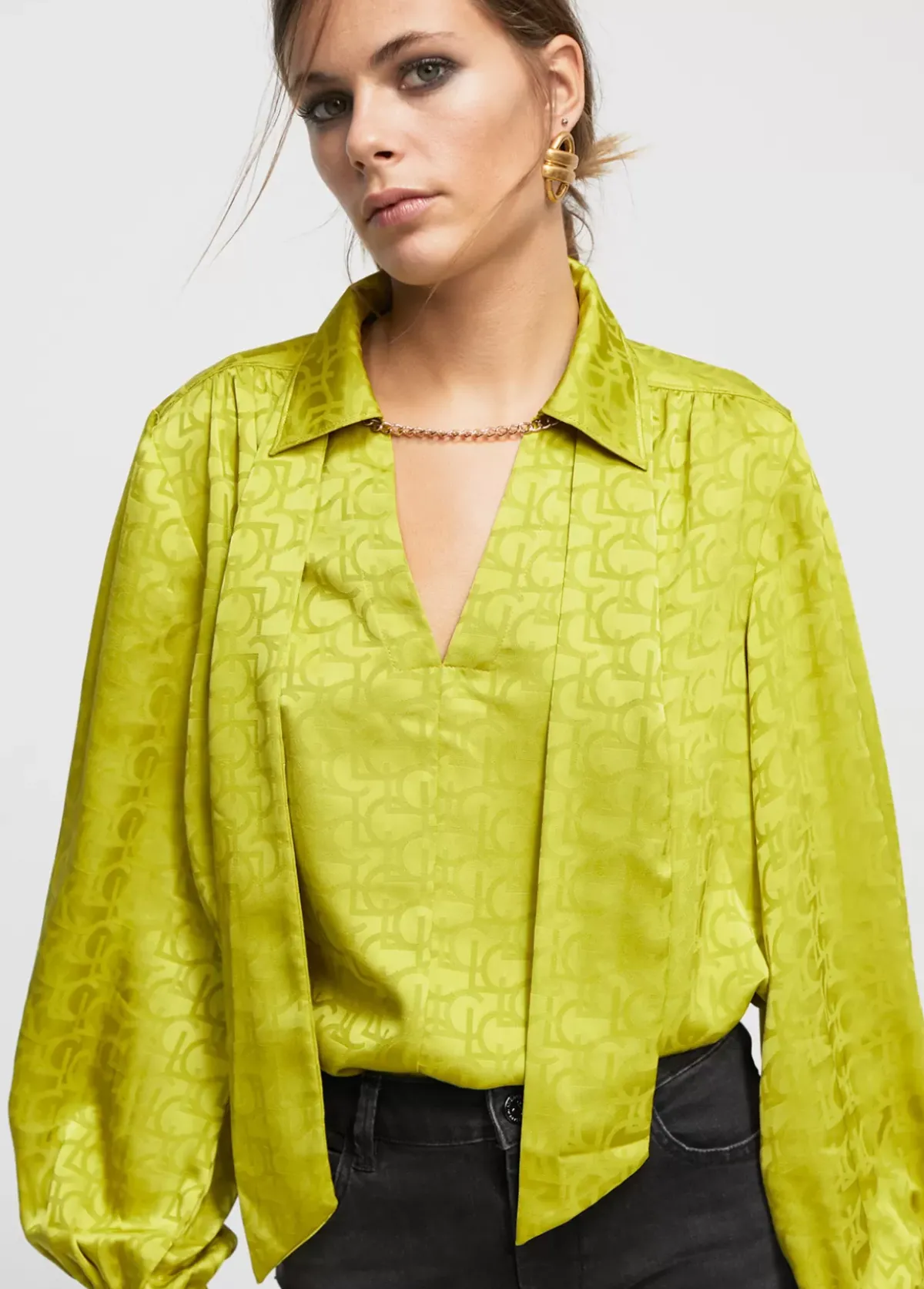 Outlet Blusa con lazo Camisas Y Blusas