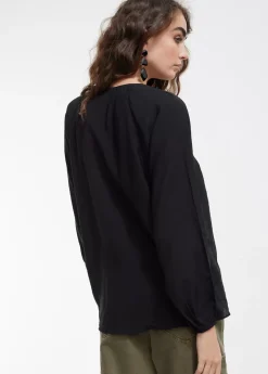 Online Blusa detalle eyelets Camisetas Y Tops|Camisas Y Blusas