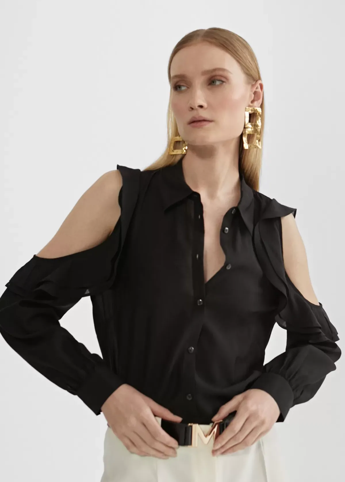 Online Blusa hombros descubiertos Camisas Y Blusas