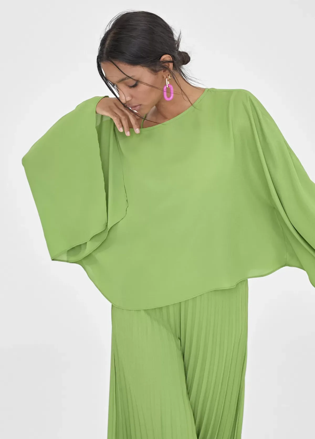 Hot Blusa/capa satinada Camisas Y Blusas