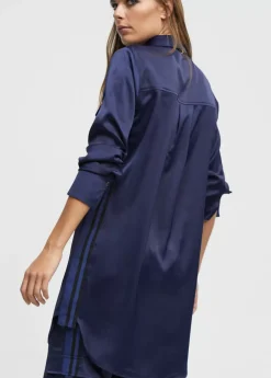 Blusón satinado ajustable Camisas Y Blusas