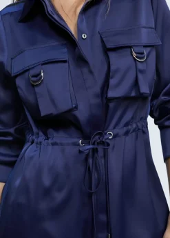 Blusón satinado ajustable Camisas Y Blusas