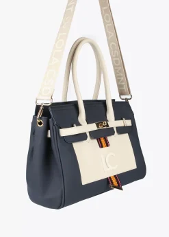 Bolso shopper azul y blanco Bolsos