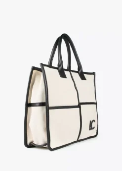 Discount Bolso tipo shopper blanco y negro Bolsos