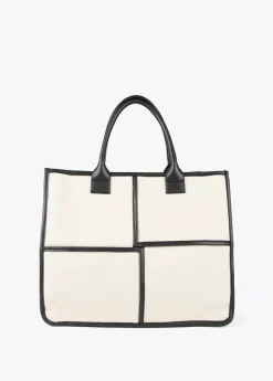 Discount Bolso tipo shopper blanco y negro Bolsos