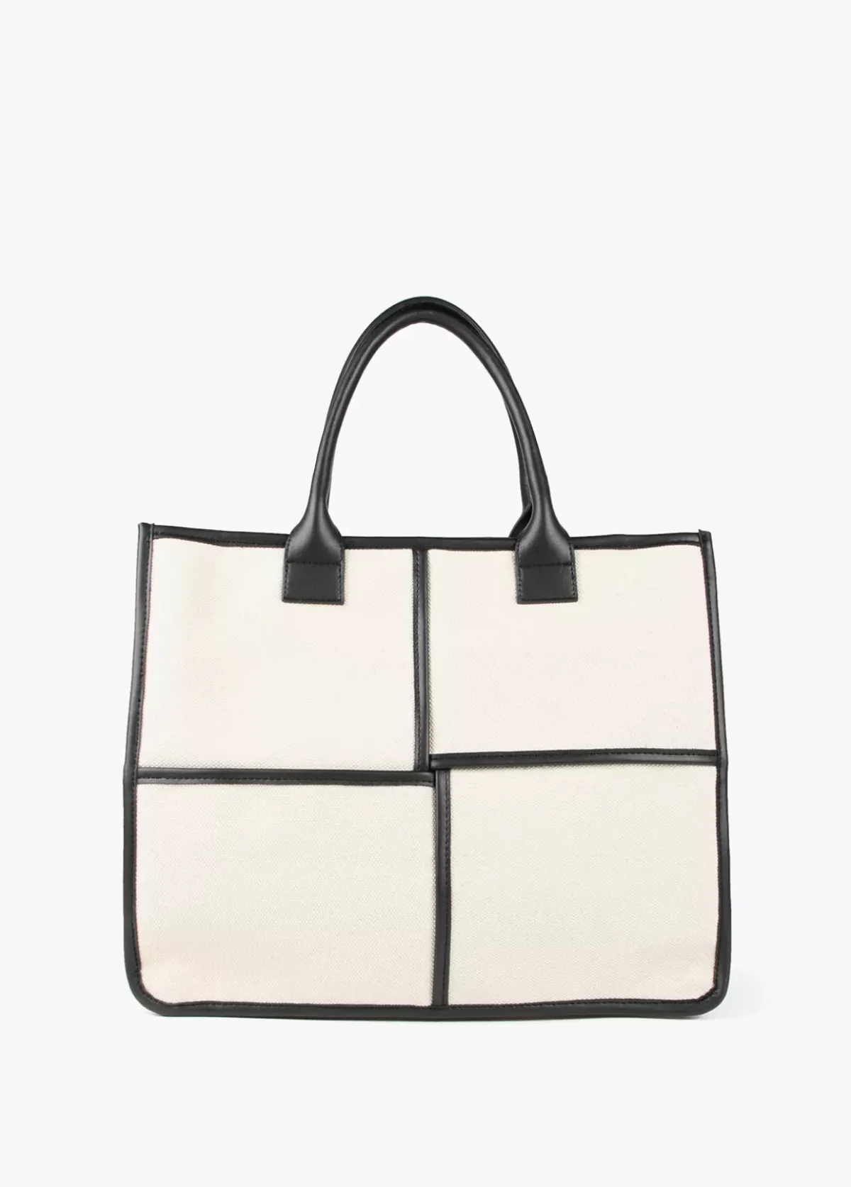 Discount Bolso tipo shopper blanco y negro Bolsos