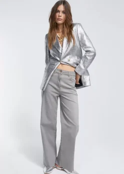 Outlet Bomber craquelado plata Abrigos Y Cazadoras