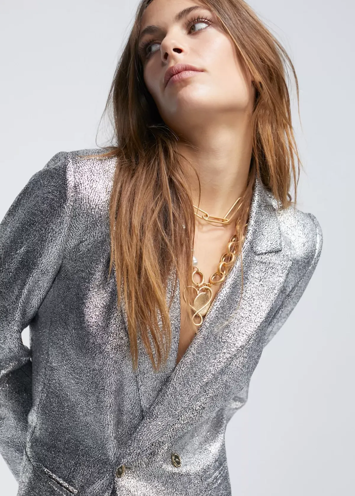 Outlet Bomber craquelado plata Abrigos Y Cazadoras