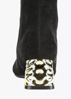 Best Bota caña alta con tacón dorado Botas Y Botines