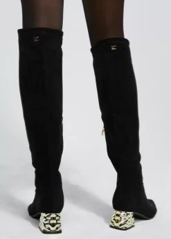 Best Bota caña alta con tacón dorado Botas Y Botines