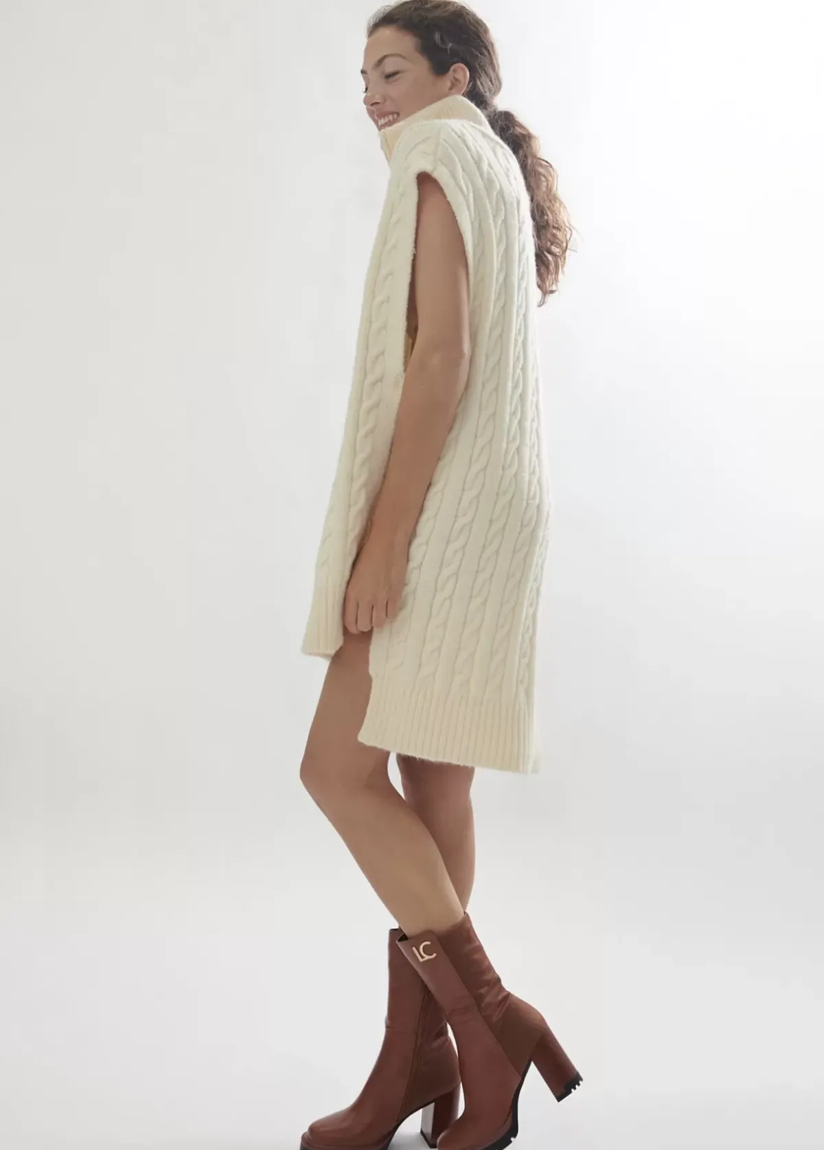 Outlet Botin media caña dos tejidos | Calzado | Lola Casademunt Botas Y Botines