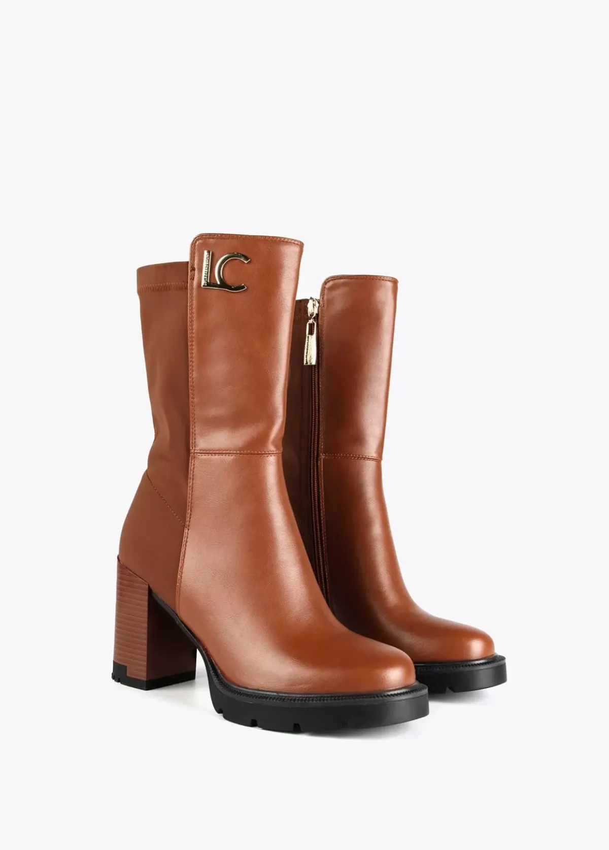 Outlet Botin media caña dos tejidos | Calzado | Lola Casademunt Botas Y Botines