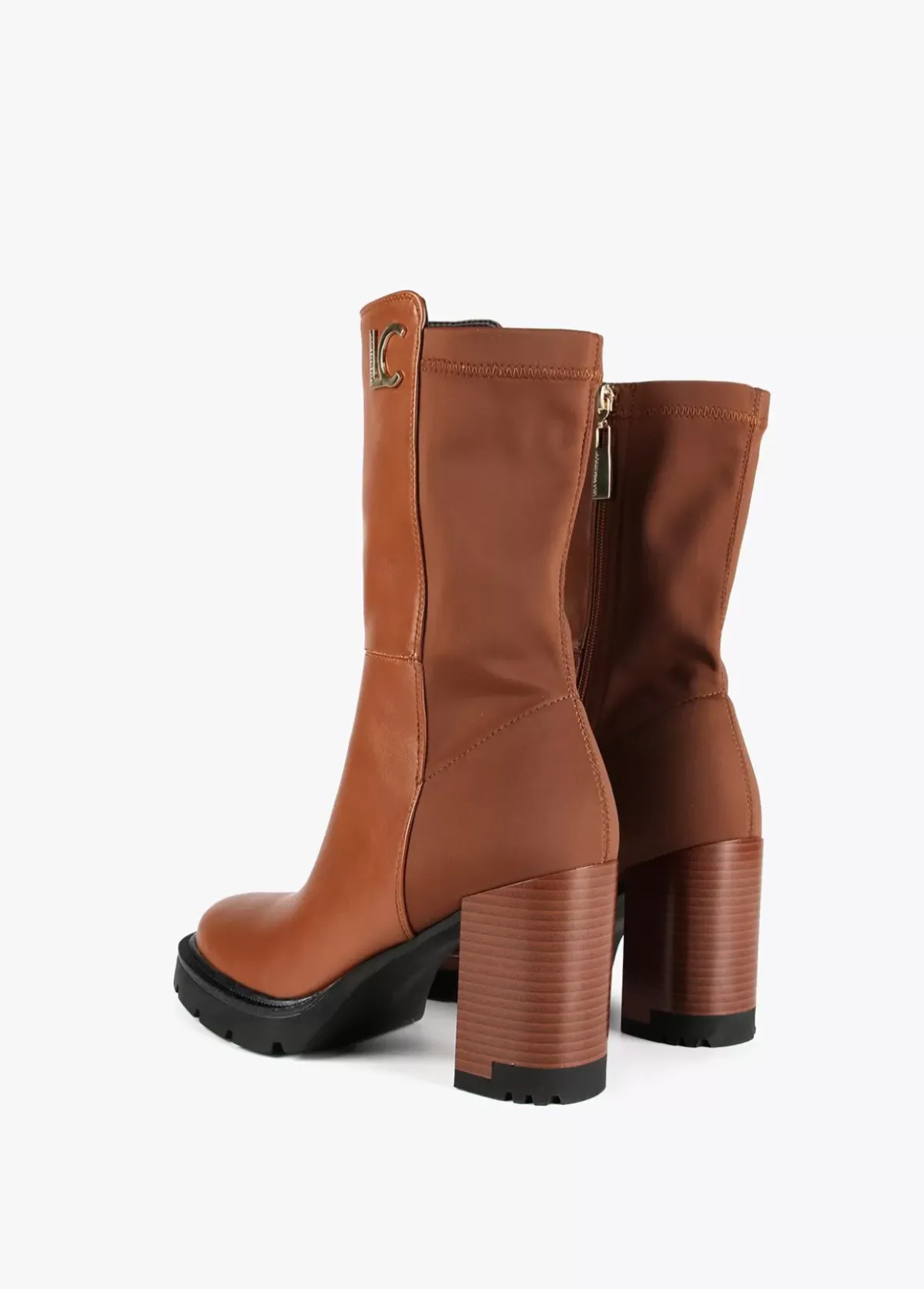 Outlet Botin media caña dos tejidos | Calzado | Lola Casademunt Botas Y Botines