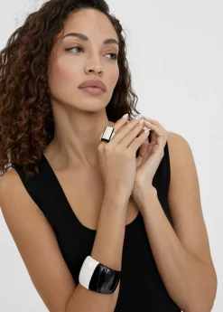 Sale Brazalete rígido blanco y negro Bisuteria