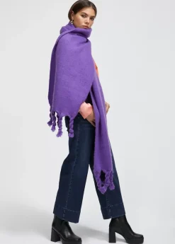 Outlet Bufanda con flecos trenzados Bufandas Y Pañuelos