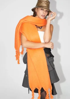 Outlet Bufanda con flecos trenzados Bufandas Y Pañuelos