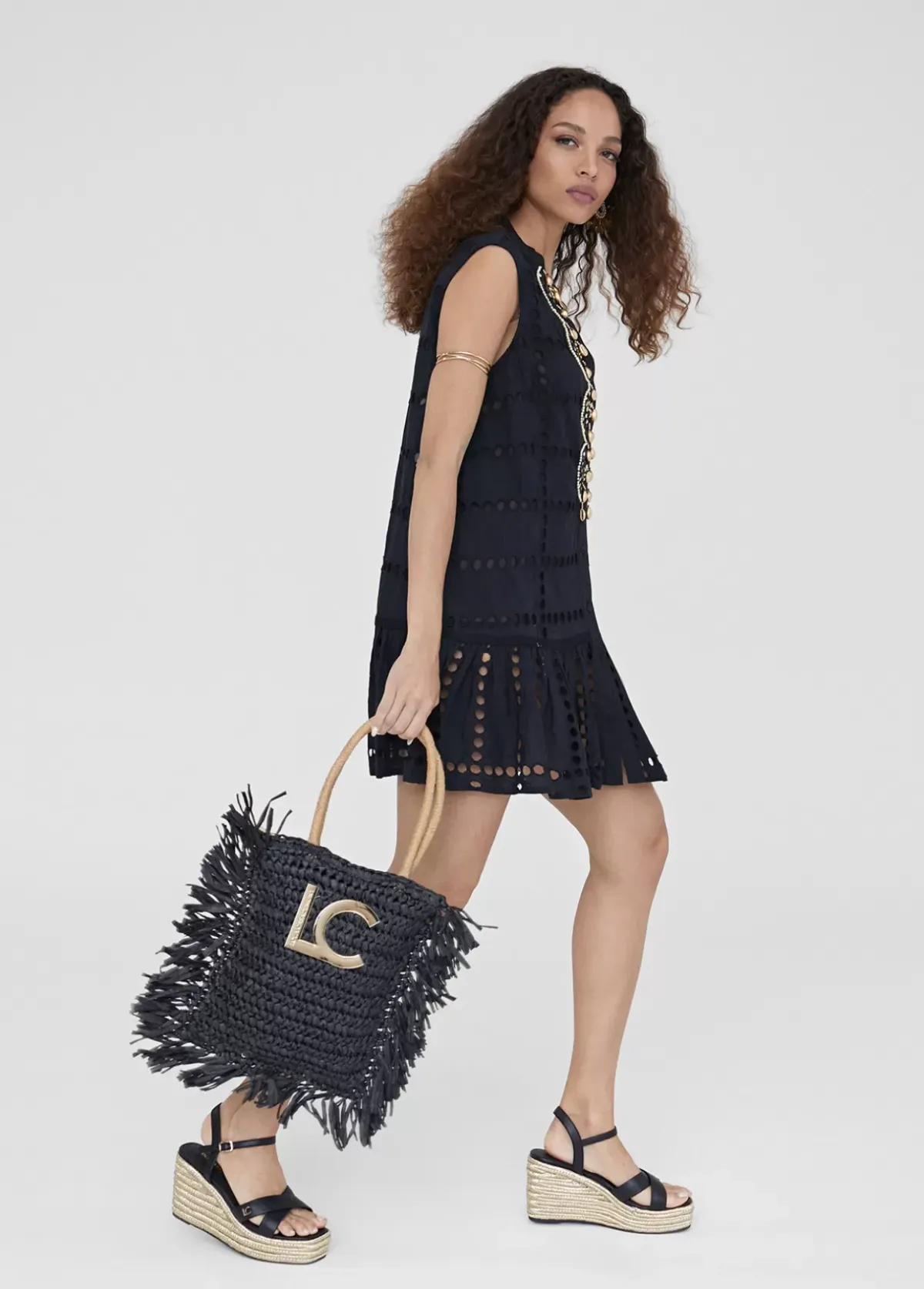 Clearance Caftan corto bordado Baño