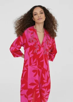 Hot Caftan corto estampado Baño