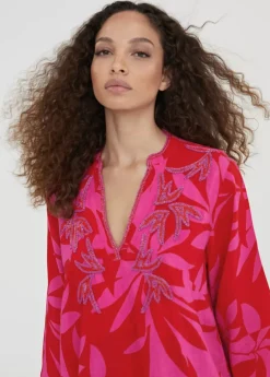 Hot Caftan corto estampado Baño