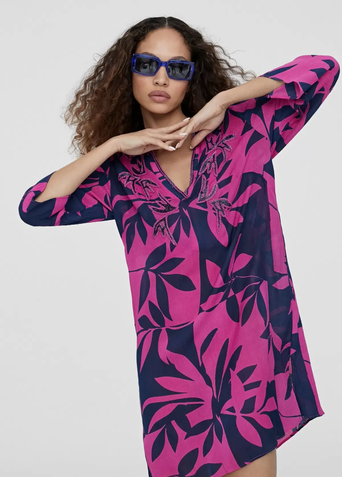 Outlet Caftan corto estampado Baño
