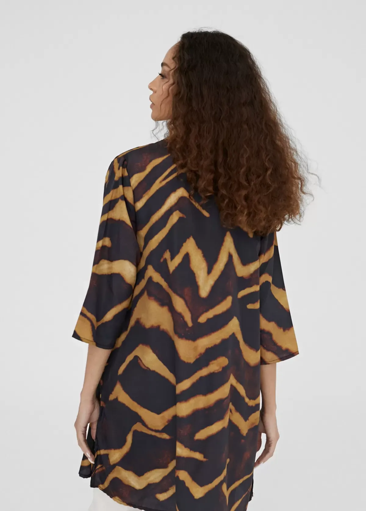 Online Caftan corto estampado cebra Camisas Y Blusas|Baño