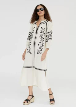 Online Caftan largo con bordado Baño