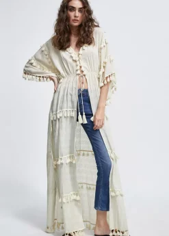 Caftan largo con pompones Baño