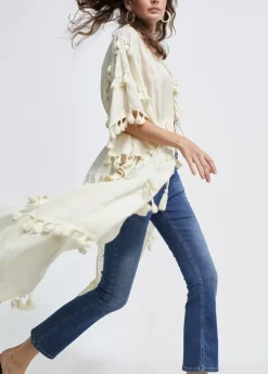 Caftan largo con pompones Baño