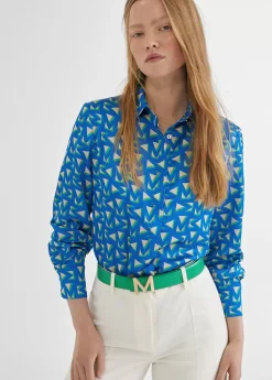 Best Camisa azul estamapada Camisas Y Blusas