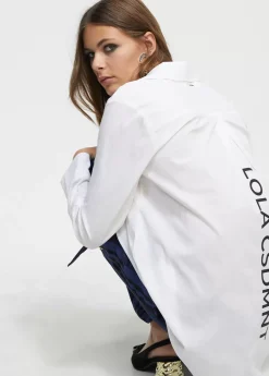 New Camisa detalle logo Camisas Y Blusas