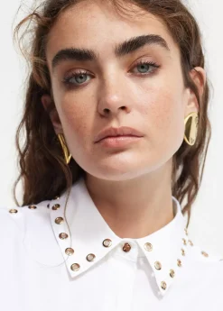 New Camisa detalle tachas Camisas Y Blusas