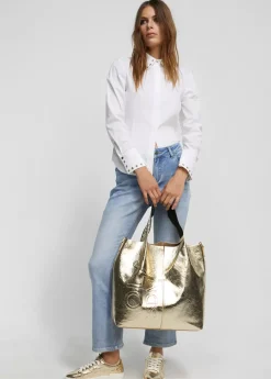 New Camisa detalle tachas Camisas Y Blusas