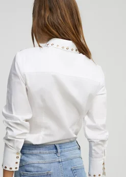 New Camisa detalle tachas Camisas Y Blusas