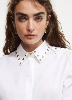 New Camisa detalle tachas Camisas Y Blusas