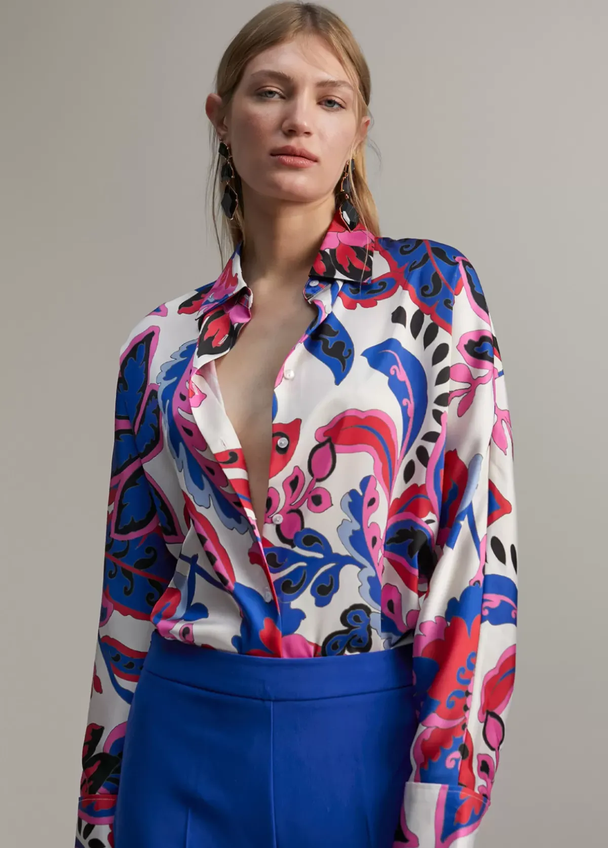 Clearance Camisa estampada paisley Camisas Y Blusas