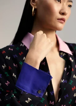 Clearance Camisa estampado monograma Camisas Y Blusas