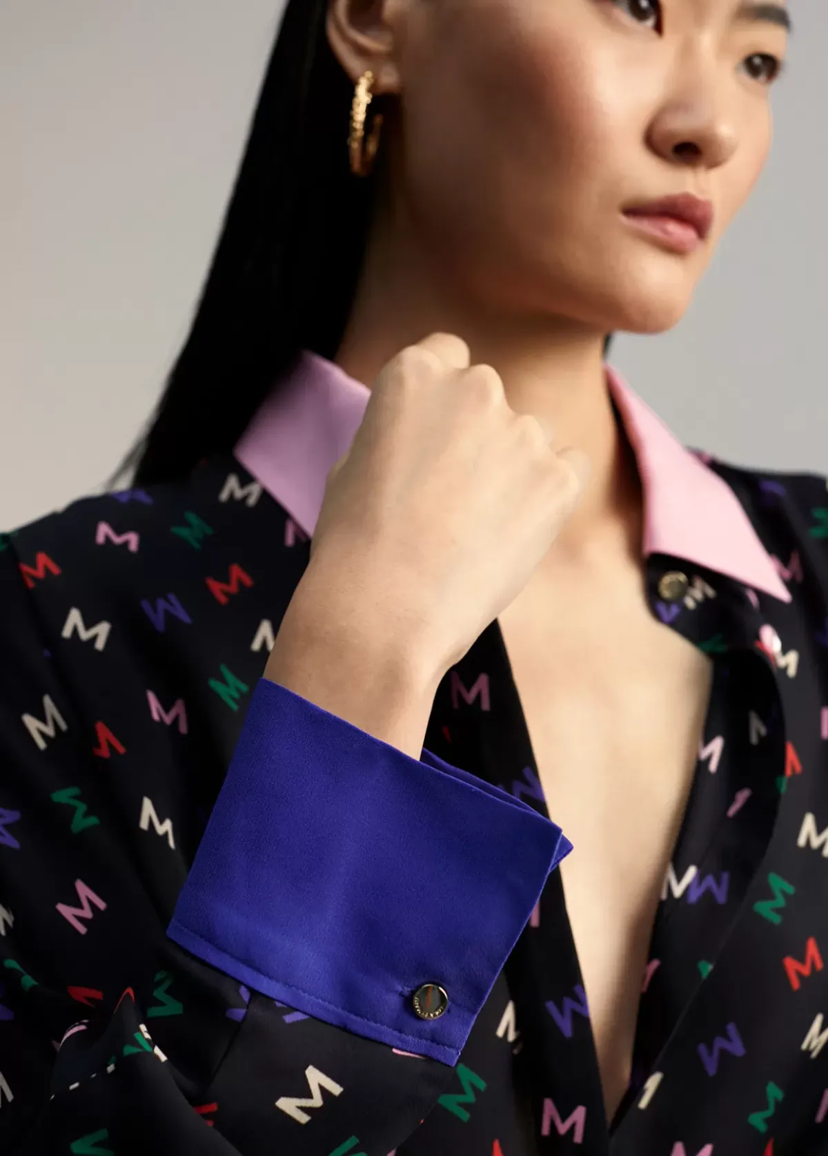 Clearance Camisa estampado monograma Camisas Y Blusas