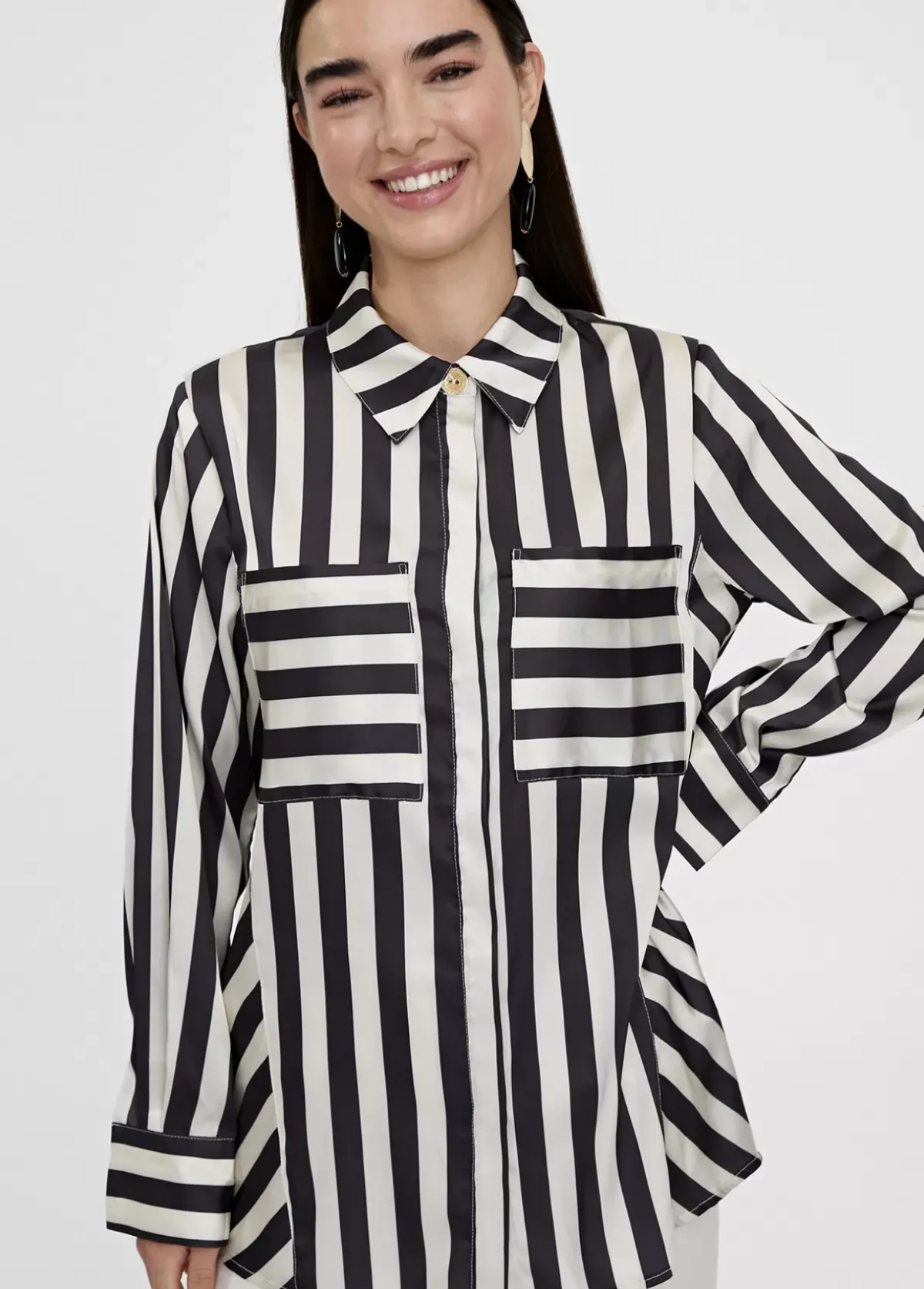 Hot Camisa fluida de rayas Camisas Y Blusas